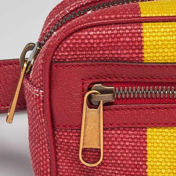 Gucci Multicolor Striped Canvas and Leather Baiadera Belt Bag Size 90/36 - Picture 6 of 10